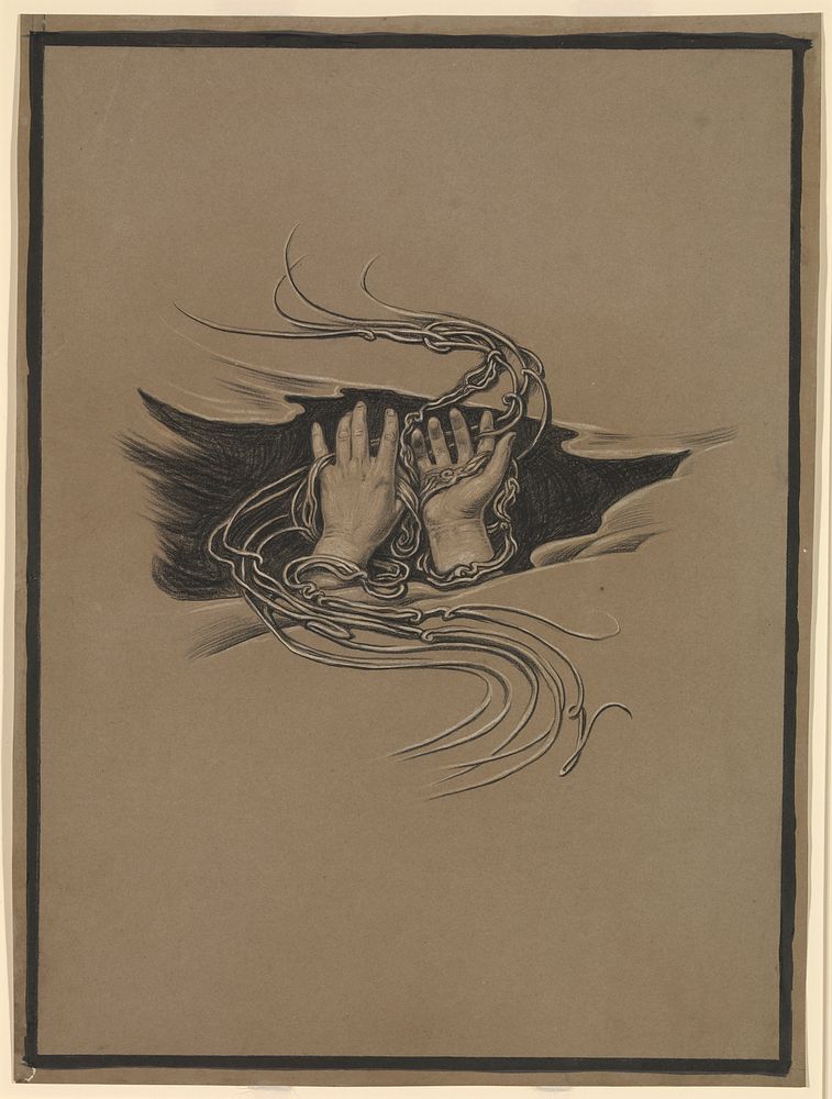 (Illustration for Rubáiyát of Omar Khayyám) Pardon Giving and Pardon Imploring Hands