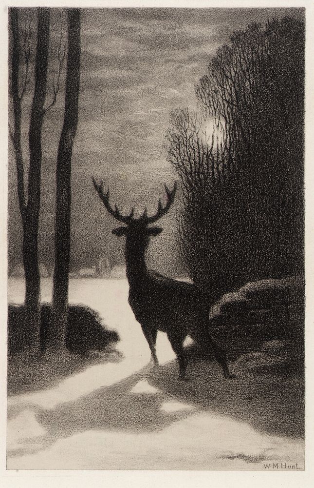 Stag in the Moonlight, William Morris Hunt