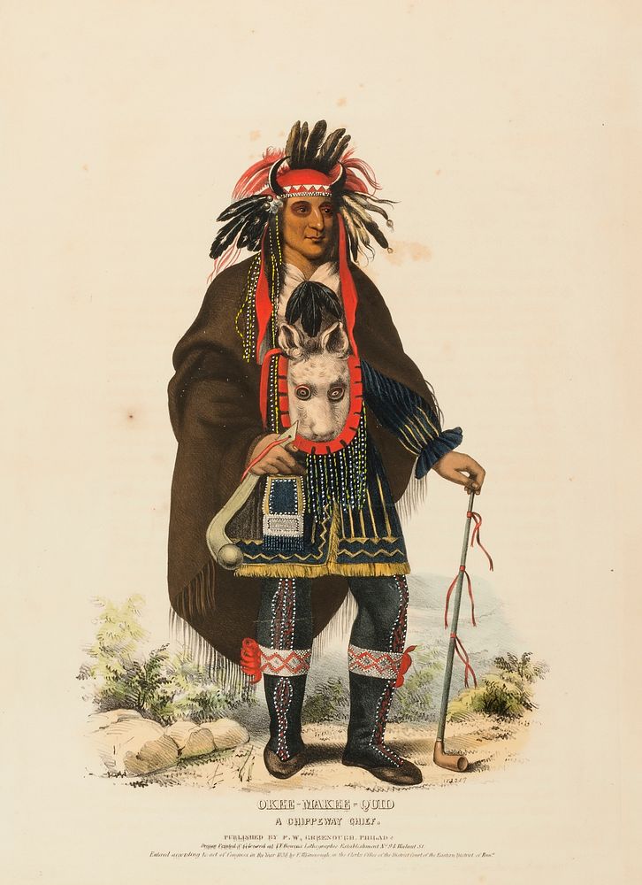 OKEE-MAKEE-QUID. A CHIPPEWAY CHIEF., from History of the Indian Tribes of North America