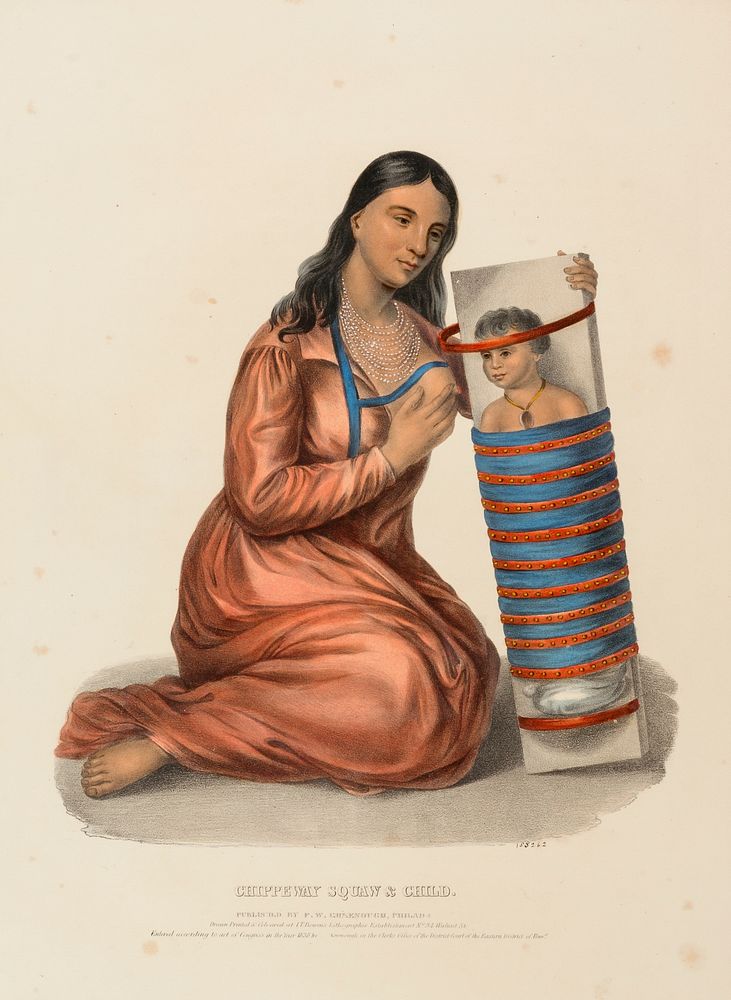 CHIPPEWAY WOMAN & CHILD, from History of the Indian Tribes of North America