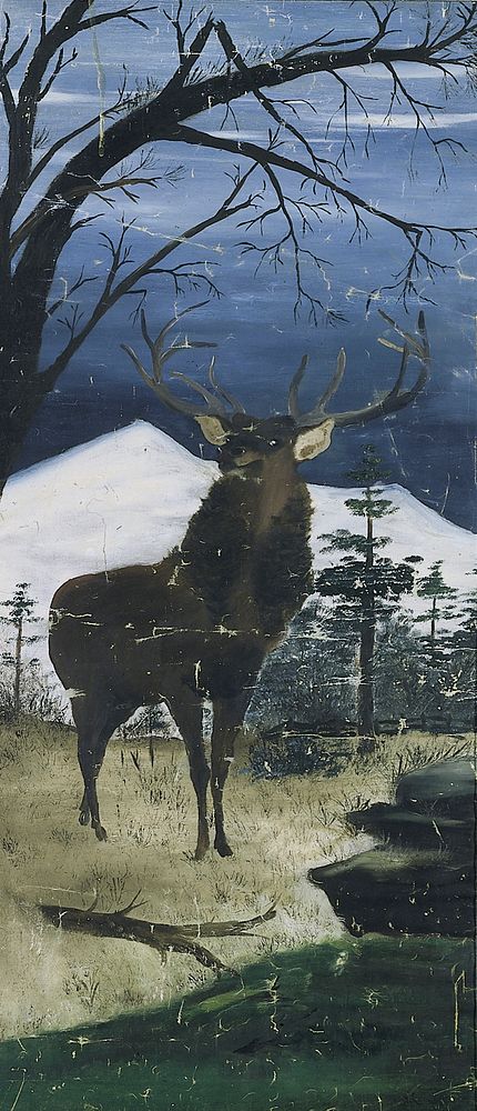Stag in Winter Landscape