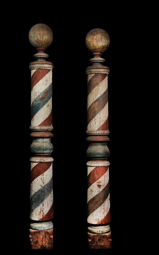 Pair of Barbershop Poles