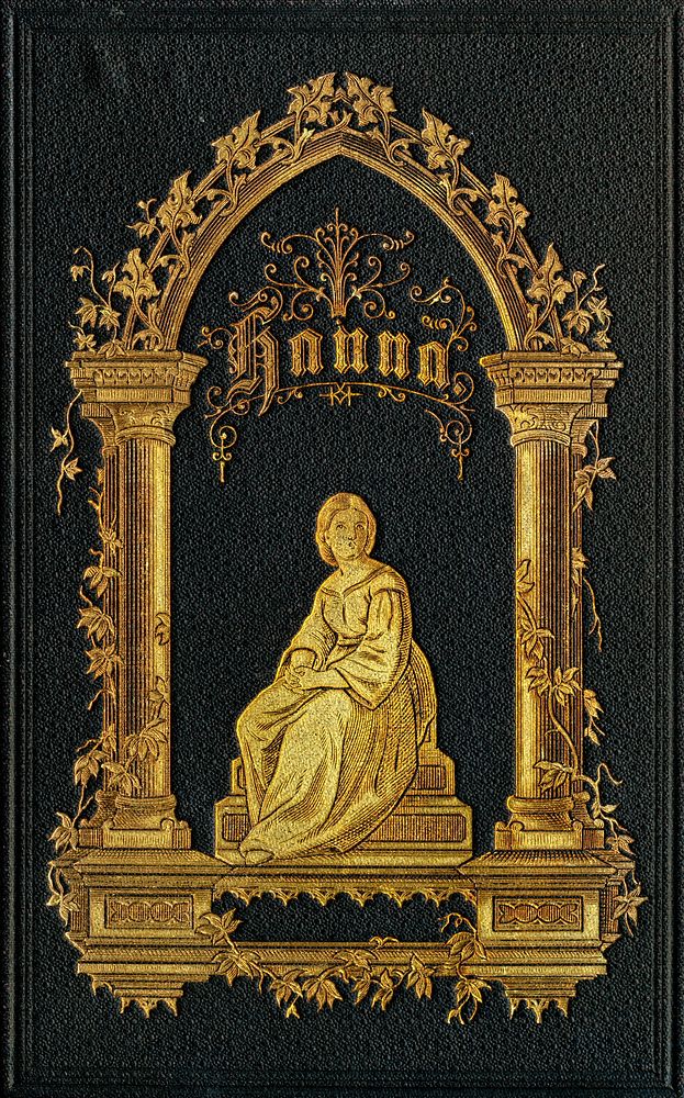 Gilded book cover of antique Jewish prayer book "Hannah".