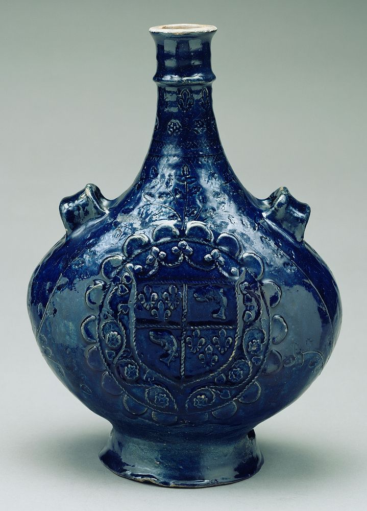Puisaye area of Burgundy, France. This pilgrim flask is one of the earliest surviving examples of stoneware produced in…