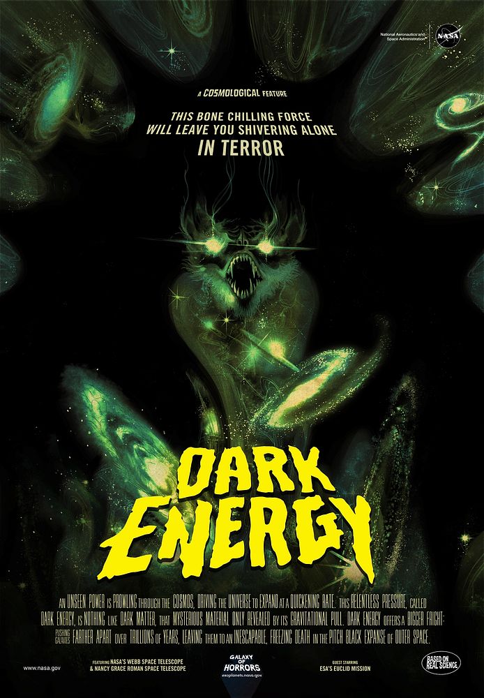 Dark Energy Poster (2021) Sci-Fi art illustration. Original public domain image from NASA.