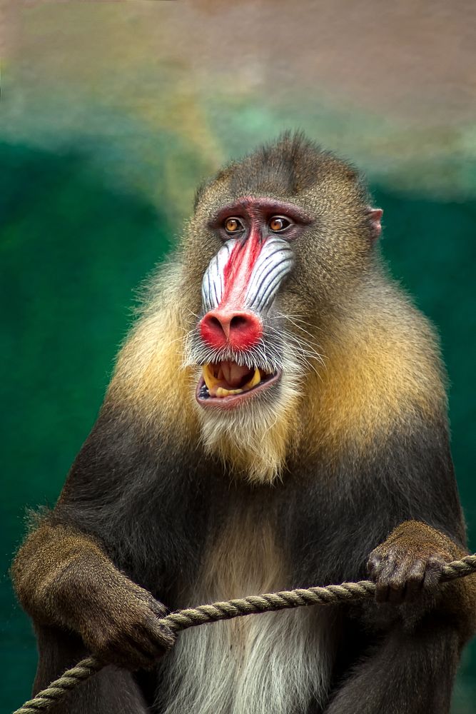 Mandrill monkey, African wildlife. View public domain image source here