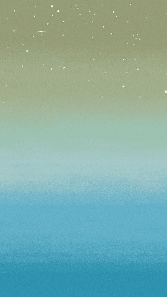 Aesthetic starry sky phone wallpaper, green and blue gradient background