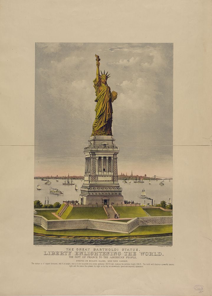 The great Bartholdi statue, Liberty Enlightening the World: the gift of France to the American people (1885) by Currier &…