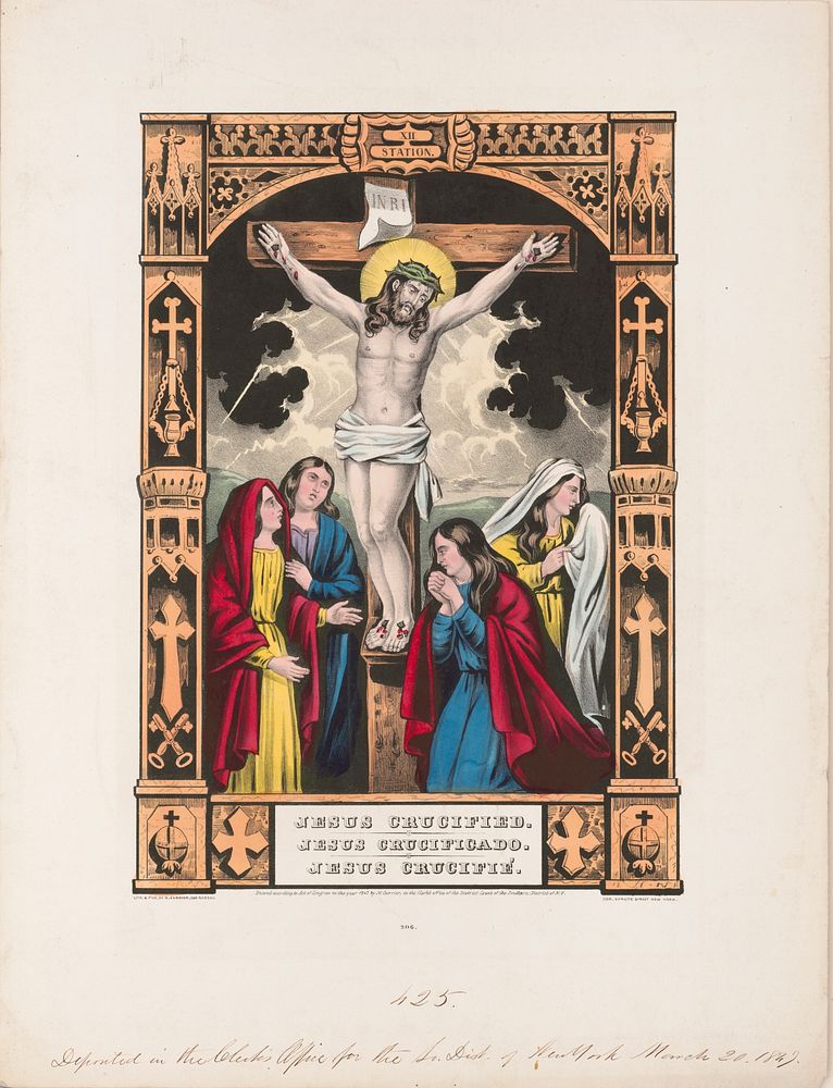 Jesus crucified  Jesus crucificadoJesus crucifié (1847) by N. Currier