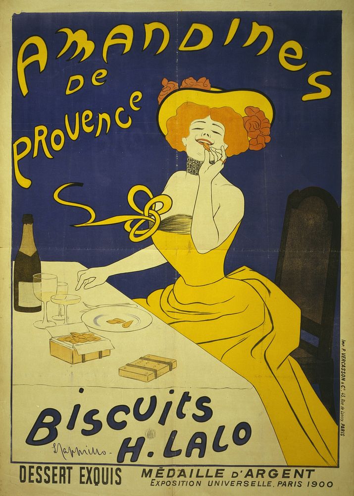 Amandines de Provence: Biscuits H. Lalo (ca.1900) print in high resolution by Leonetto Cappiello.
