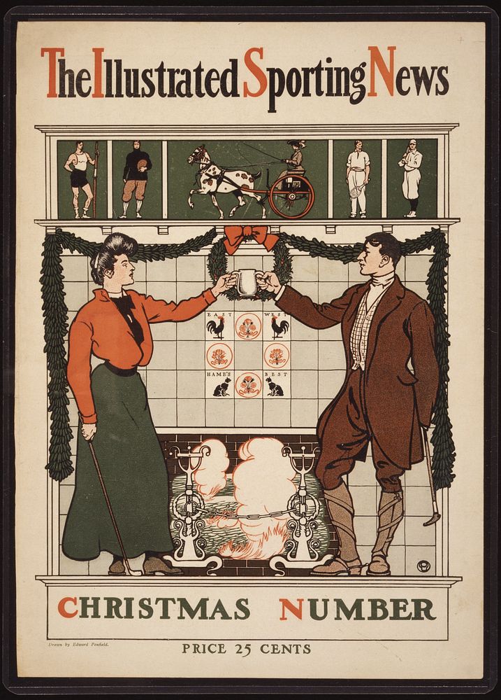 The Illustrated Sporting News. Christmas number (ca. 1890– 1900) print in high resolution by Edward Penfield. 
