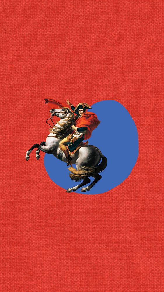 Napoleon on horse iPhone wallpaper. Remixed by rawpixel.
