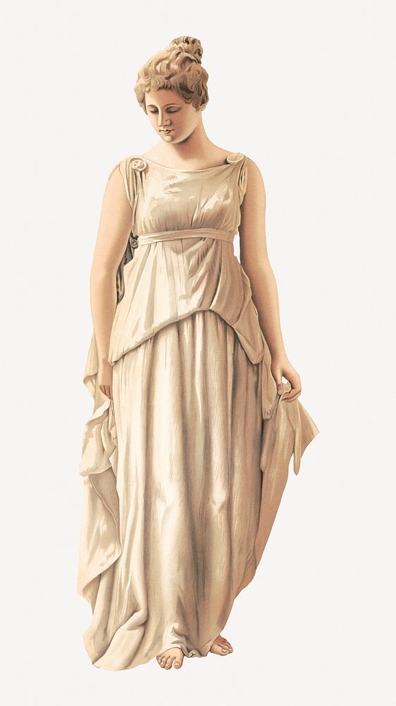 Greek woman statue collage element psd.  Remastered by rawpixel