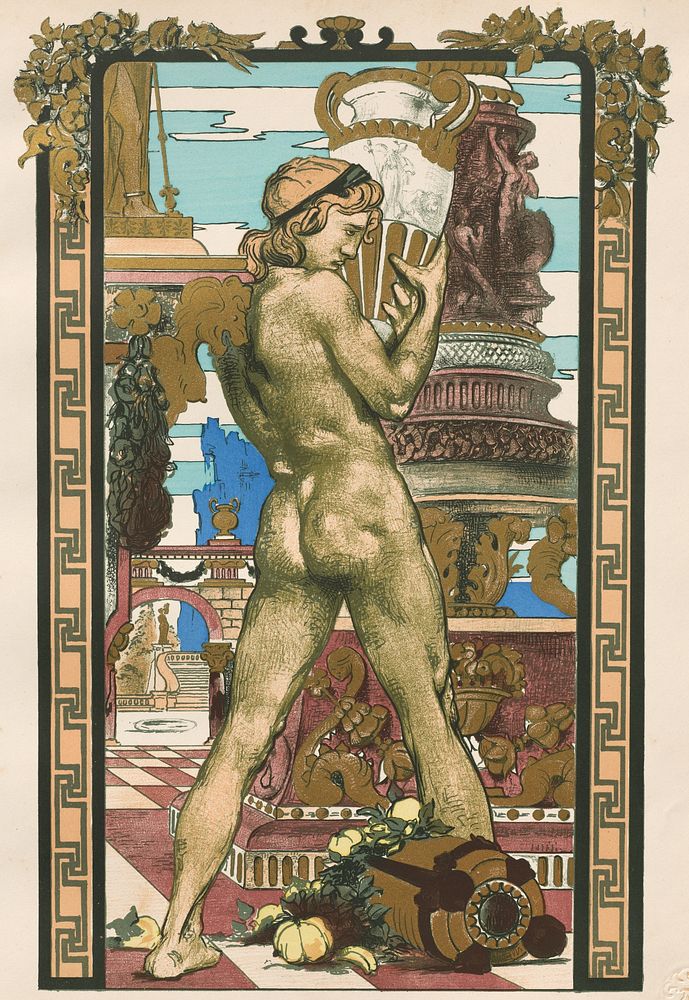 Porteur d'Amphore (1899) by Maurice Desvalli&egrave;res. Original public domain image from the Cleveland Museum of Art.