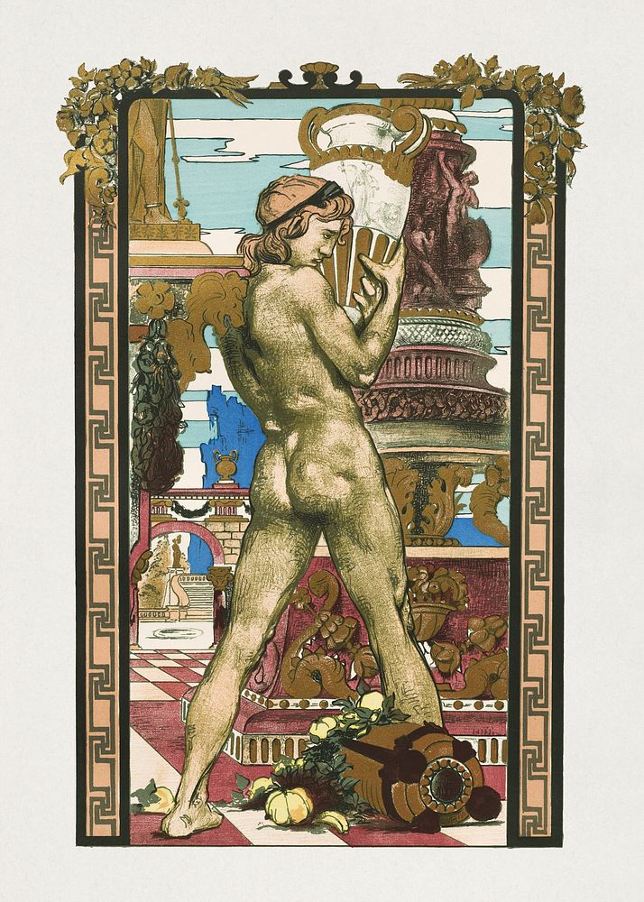 Porteur d'Amphore (1899) by Maurice Desvalli&egrave;res. Original public domain image from the Cleveland Museum of Art.…