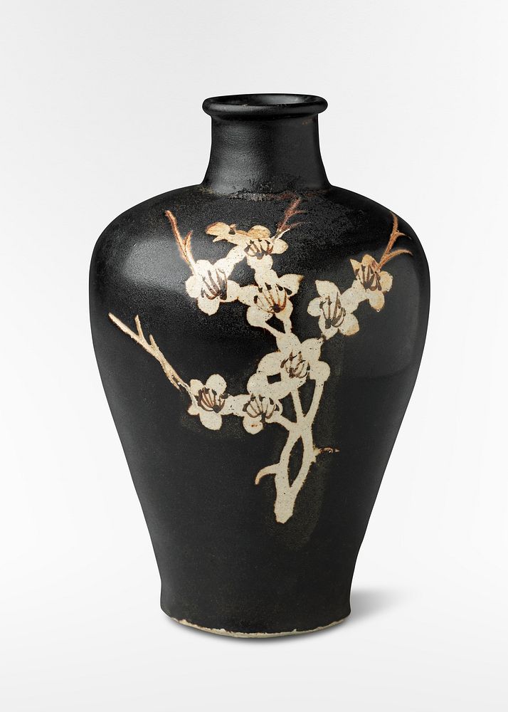 Floral black vase. Original from the Minneapolis Institute of Art.
