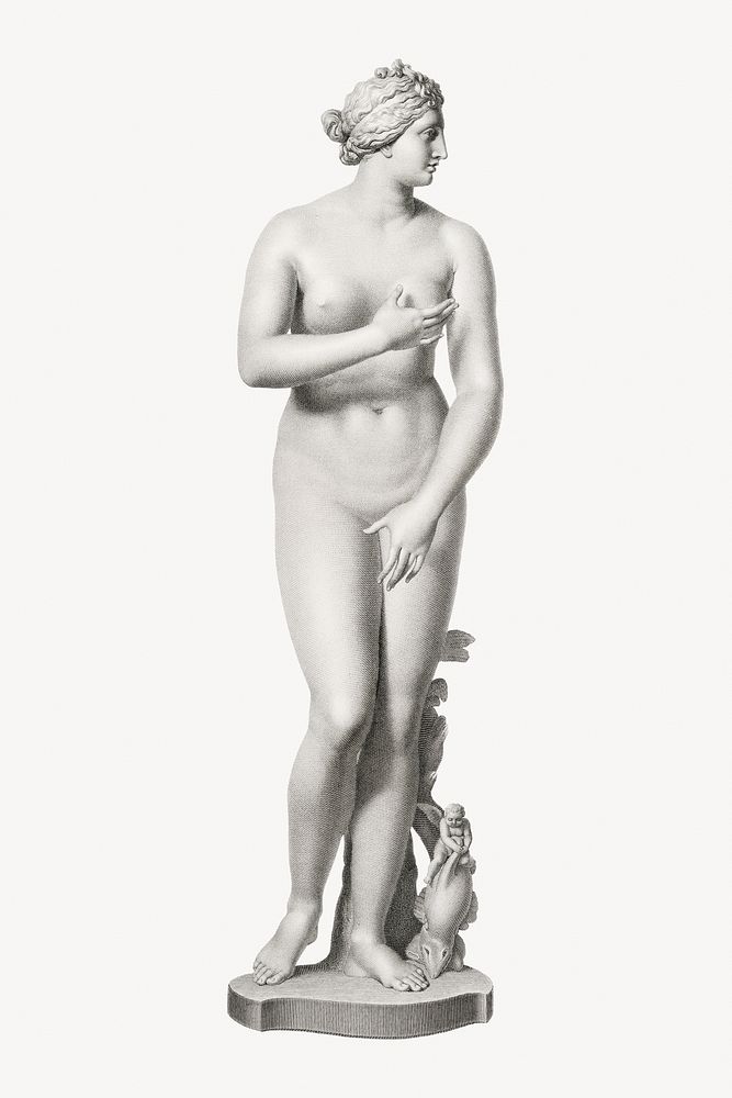Nude Greek woman marble statue.   Remastered by rawpixel