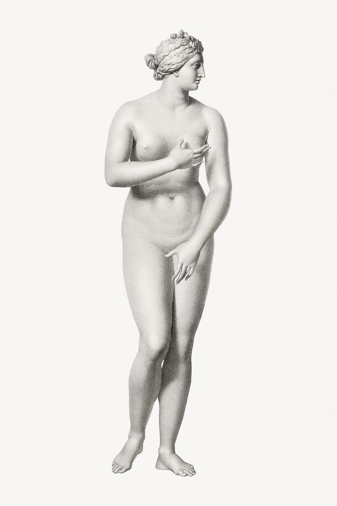 Nude Greek woman marble statue.   Remastered by rawpixel