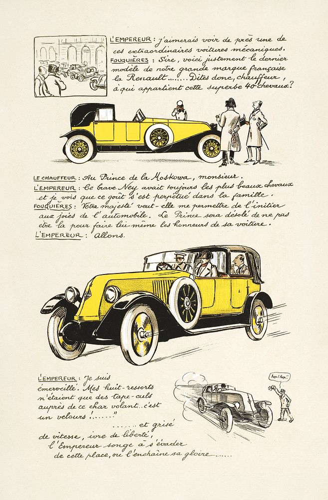 Sem (1863-1934) mechanical car illustration by Georges Goursat. Original public domain image from the Carnavalet Museum.…