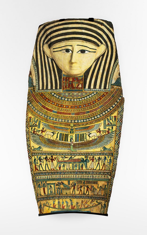 Fragment of Coffin Lid (332&ndash;30 BC) sculpture. Original public domain image from the Saint Louis Art Museum. Digitally…
