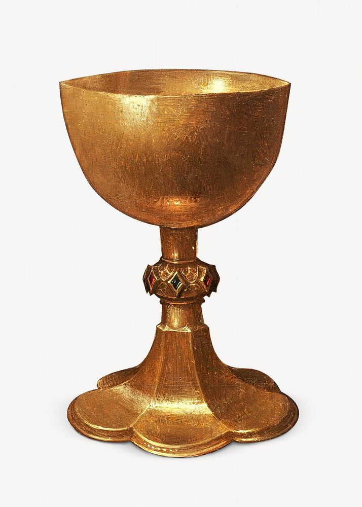Gold chalice illustration.    Remastered by rawpixel
