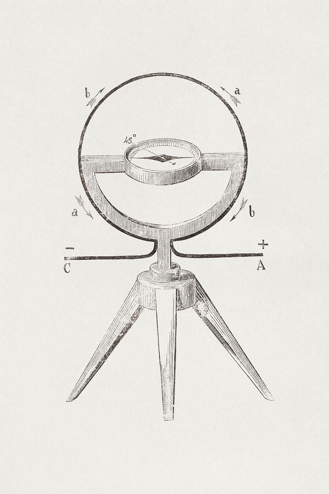 Vintage compass drawing. Original public domain image from the Rijksmuseum. Digitally enhanced by rawpixel.