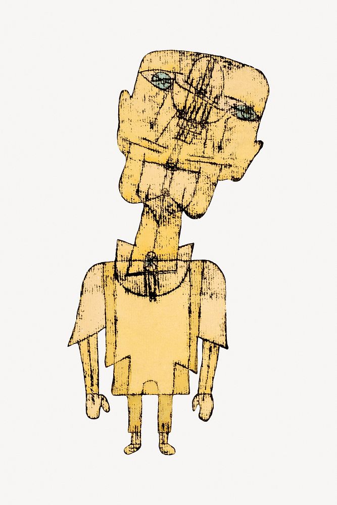 Abstract man, ghost of a genius by Paul Klee illustration.   Remastered by rawpixel