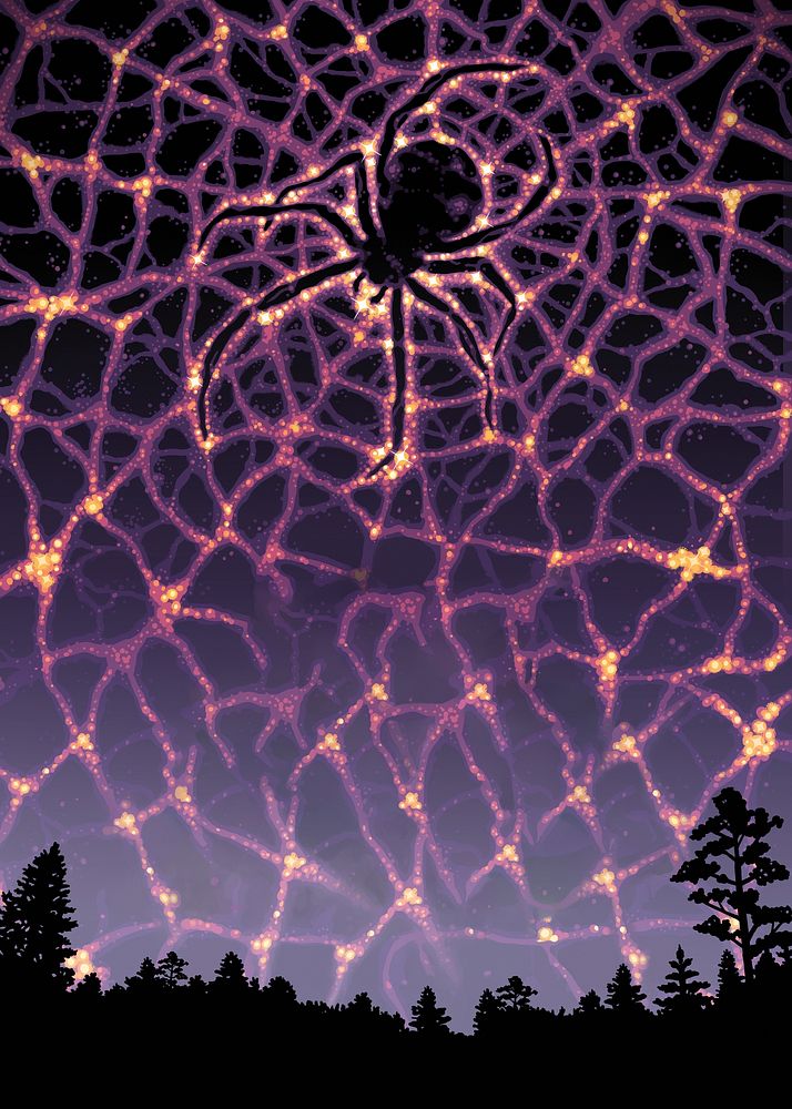 Sci-Fi spider web background, abstract purple design.   Remixed by rawpixel.