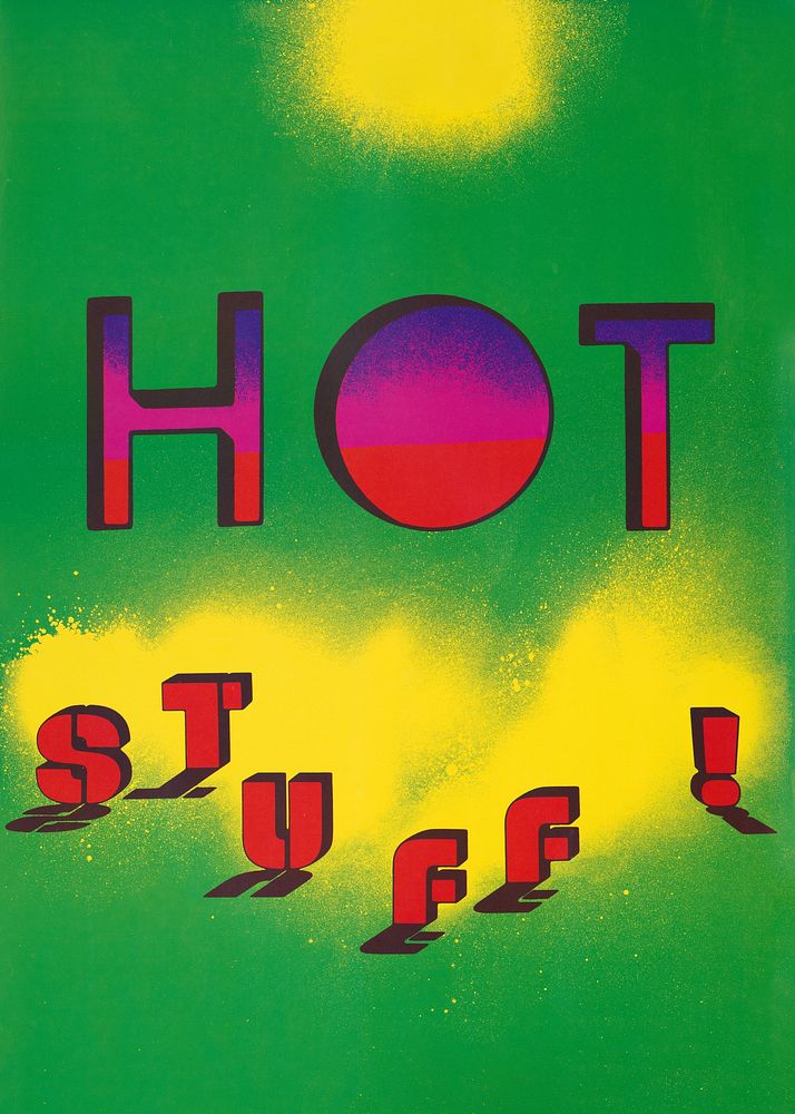 Hot stuff! An invitational exhibition of sculpture in cast metal (1985) poster by Lanny Sommese. Original public domain…