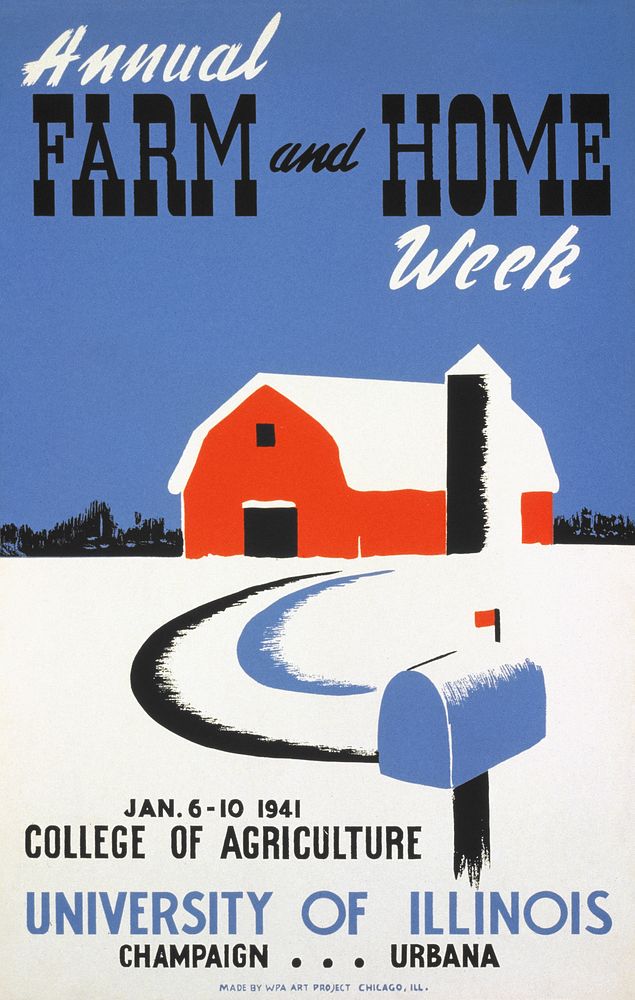 Annual farm and home week (1941) vintage poster by Federal Art Project. Original public domain image from the Library of…