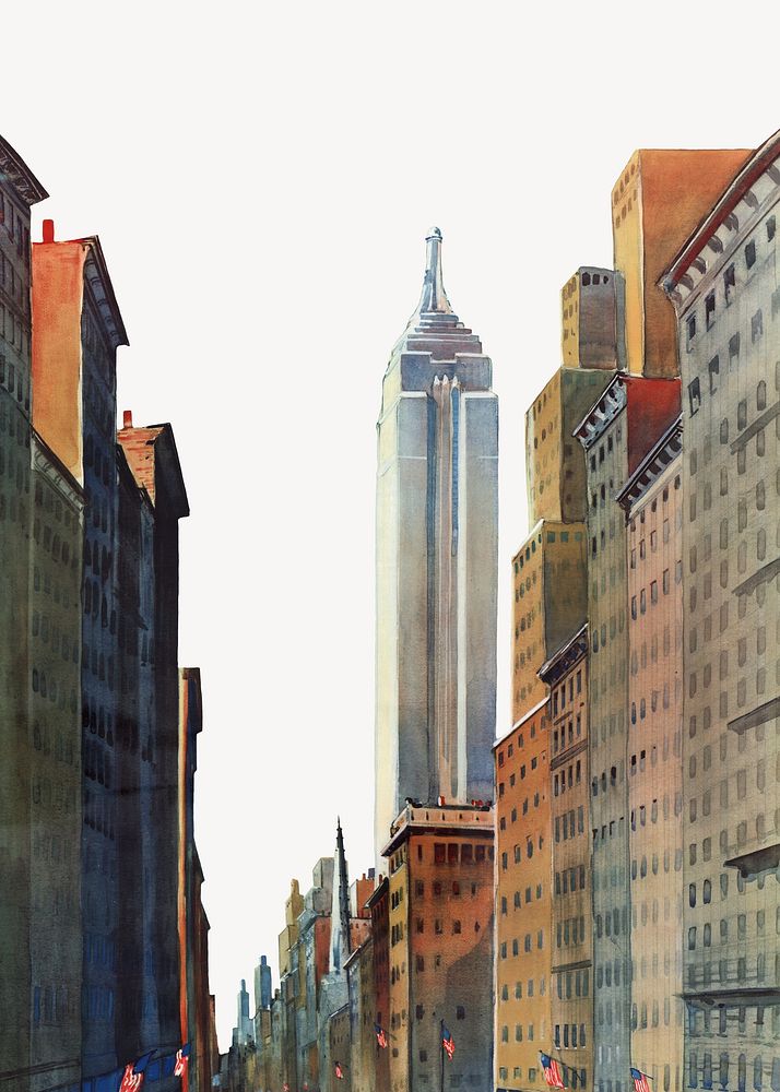 Fifth Avenue, New York buildings.   Remixed by rawpixel.