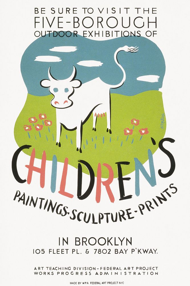 Be sure to visit the five-borough outdoor exhibitions of children's paintings, sculpture, prints, in Brooklyn (1941) vintage…