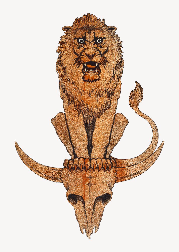 The jungle by Upton Sinclair lion.   Remixed by rawpixel.
