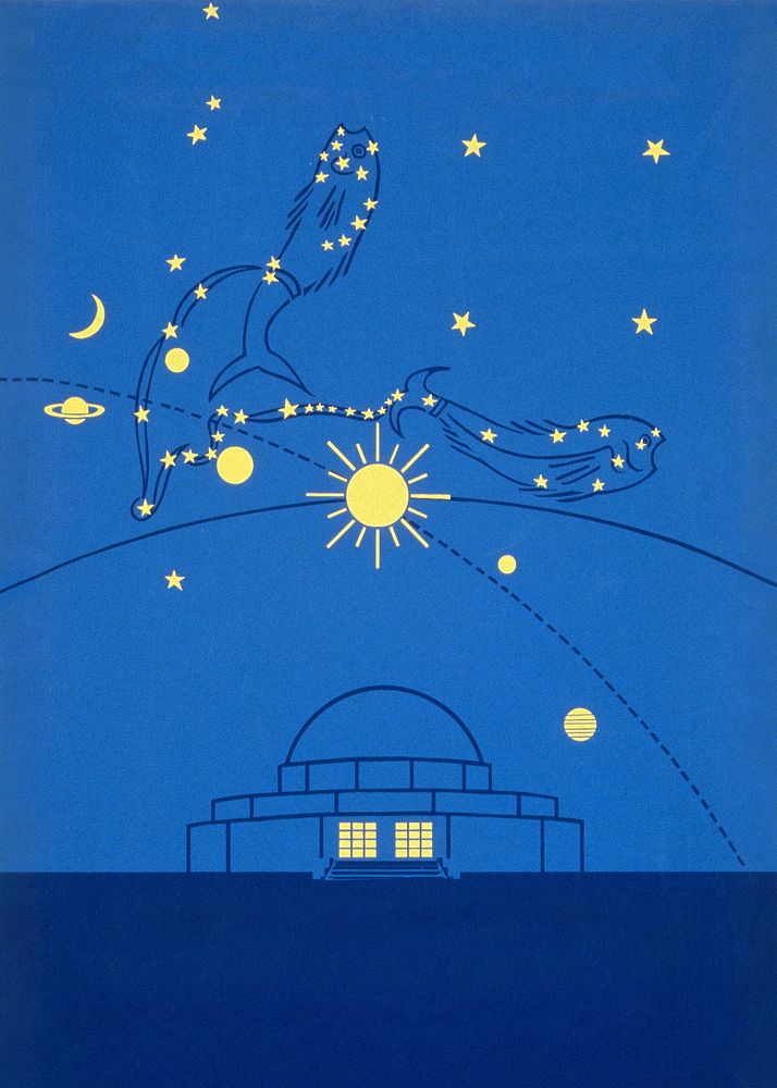 Blue planetarium background, astronomy illustration.   Remixed by rawpixel.