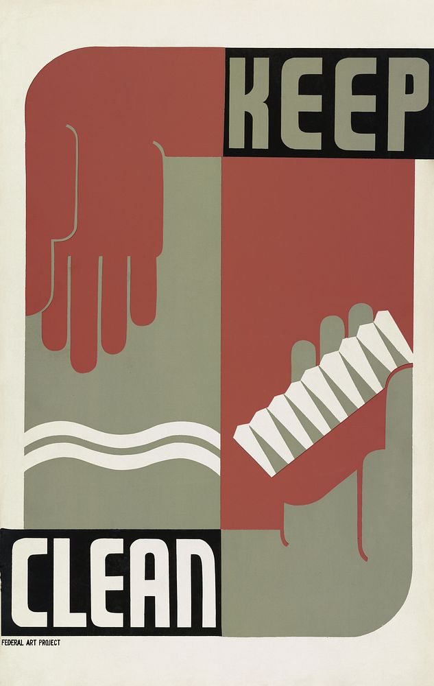 Keep clean (1936) vintage poster by Erik Hans Krause. Original public domain image from the Library of Congress. Digitally…