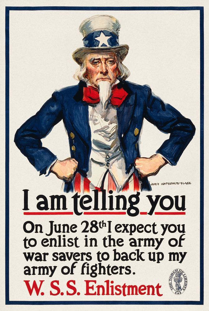 I am telling you--On June 28th I expect you to enlist in the army of war savers to back up my army of fighters (1918)…
