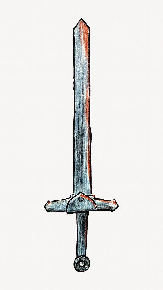 Vintage knight sword illustration.  Remixed by rawpixel.