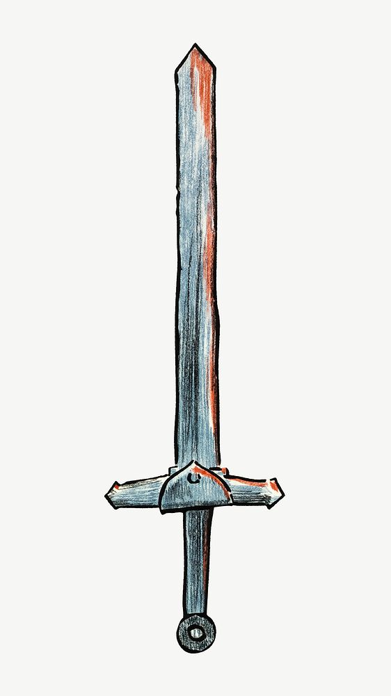 Vintage knight sword clipart psd.  Remixed by rawpixel.