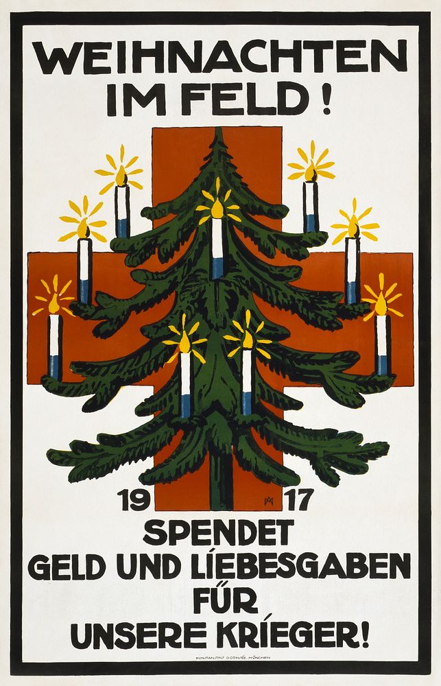Christmas in the field! Contribute money and gift packages for our warriors! (1917) poster by Adolf Franz Theodor…