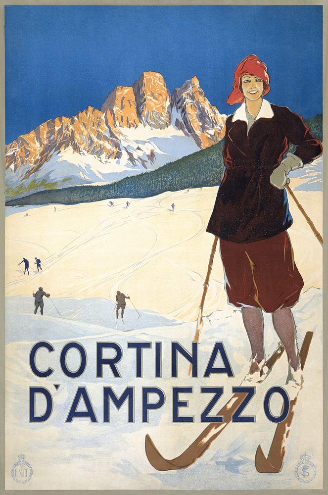 Cortina d'Ampezzo (1920) vintage poster by Stab A. Marzi. Original public domain image from the Library of Congress.…