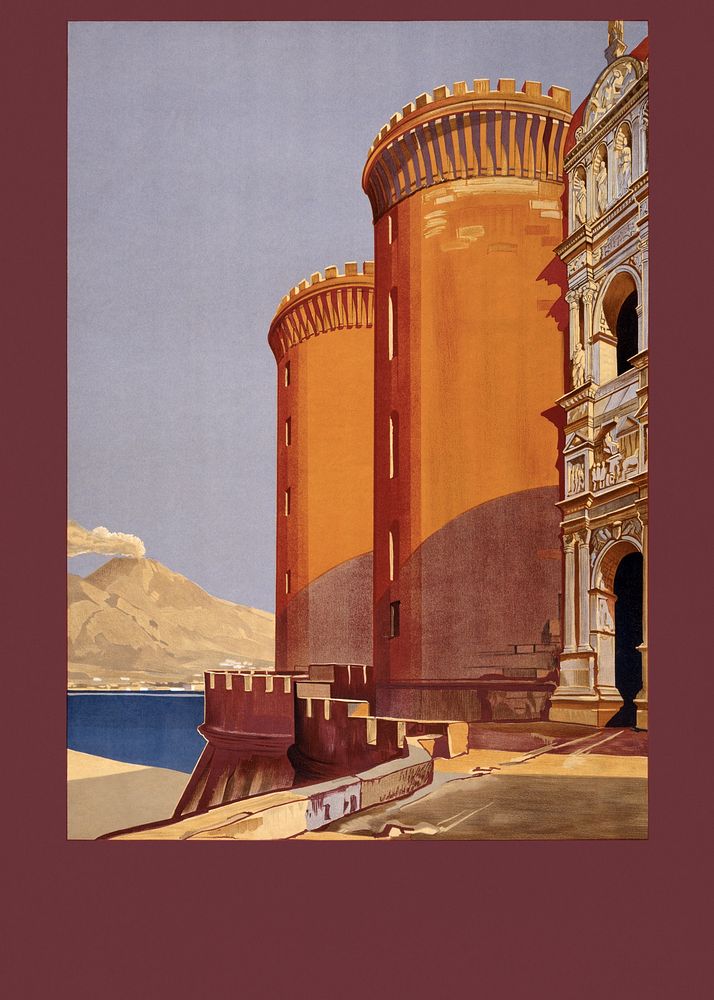 Napoli, vintage poster.   Remixed by rawpixel.