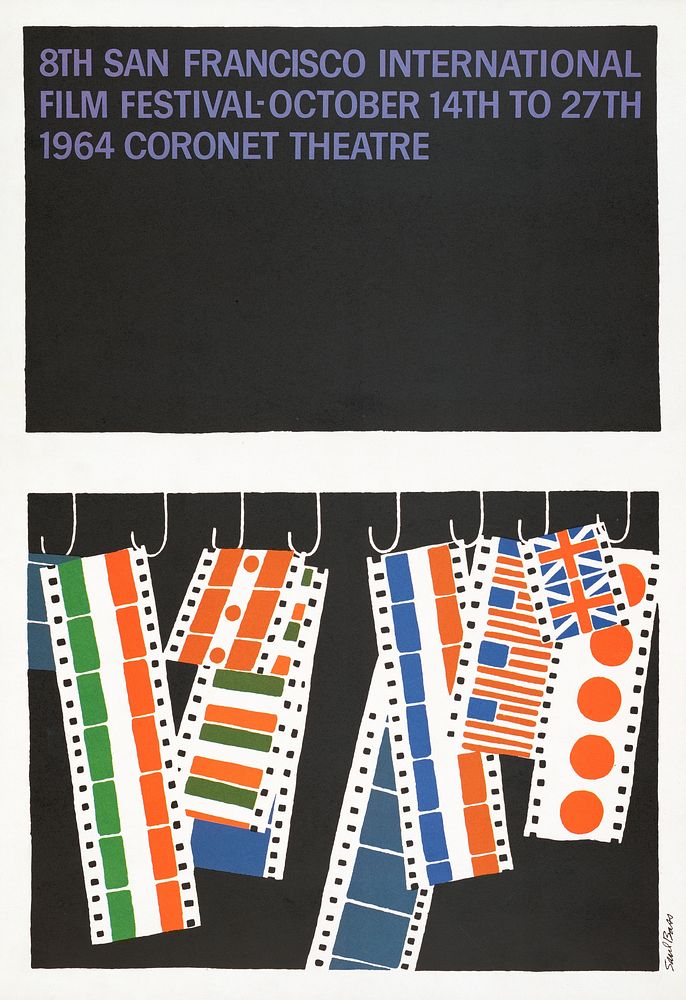 8th San Francisco International Film Festival vintage poster (1964). Original public domain image from the Library of…