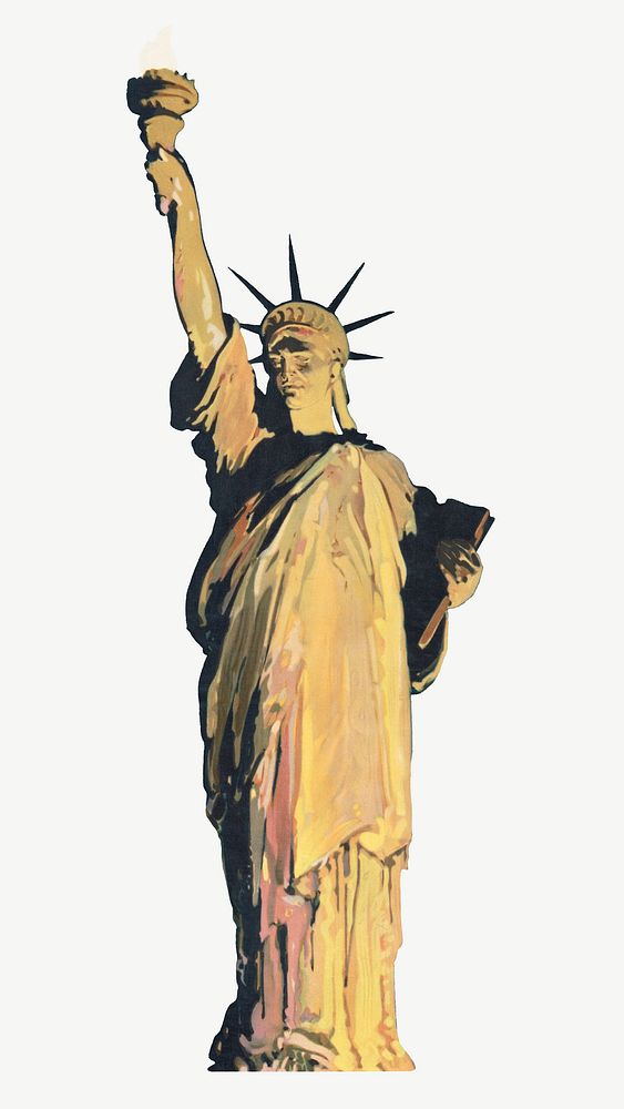 Statue of Liberty collage element psd.   Remixed by rawpixel.