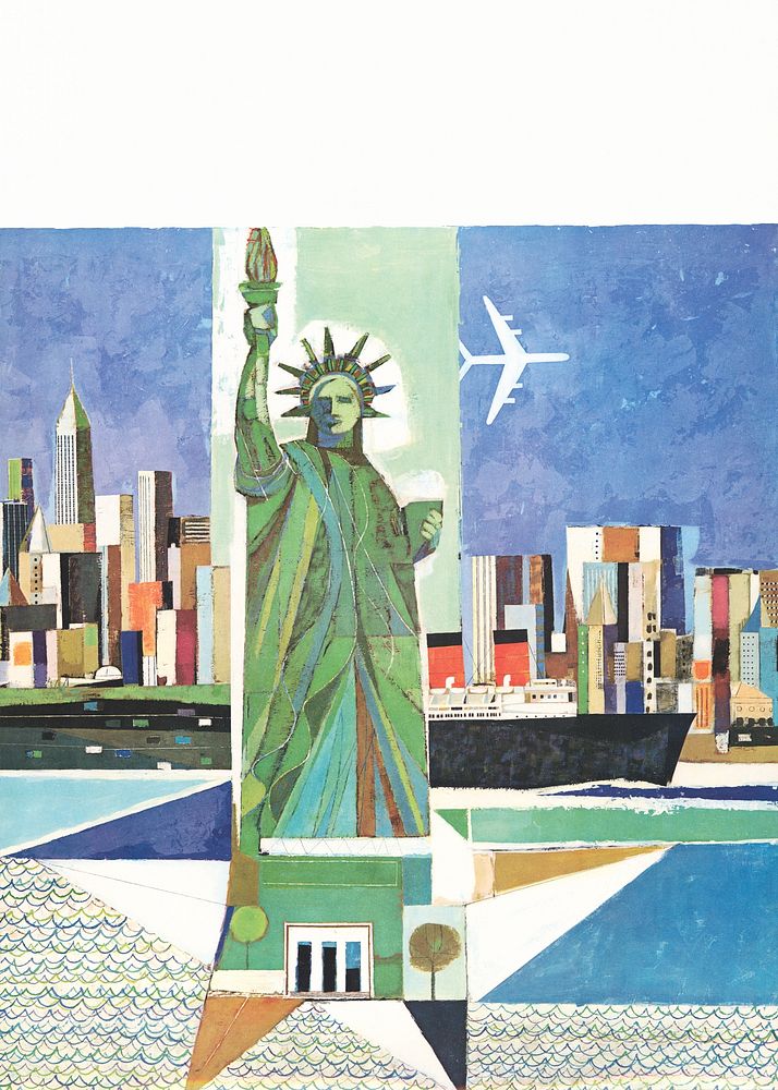 American Airlines - New York / Webber poster.   Remixed by rawpixel.