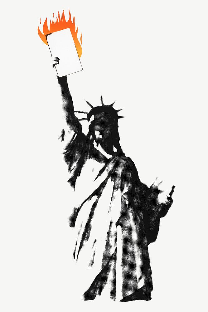 Statue of Liberty clipart psd. Original public domain image from the Library of Congress. Digitally enhanced by rawpixel.