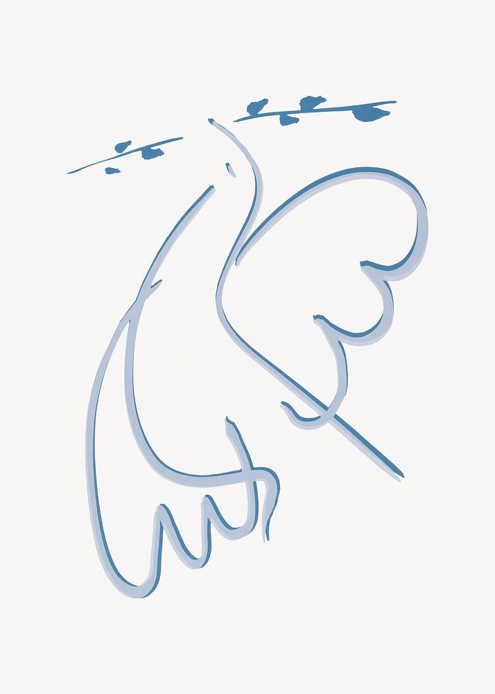 Peace dove with branch illustration.  Remixed by rawpixel.
