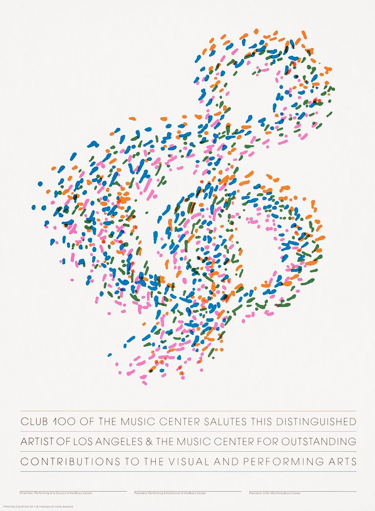 Club 100 of the Music Center salutes this distinguished artist (1980) vintage poster by Saul Bass. Original public domain…