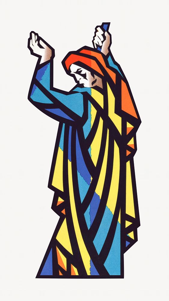 Amos prophet, Hebrew bible illustration.  Remixed by rawpixel.