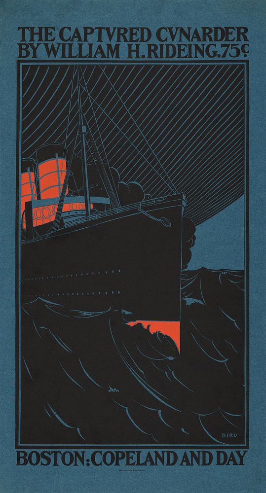 The captured Cunarder by W.H. Rideing (1896) vintage poster by Elisha Brown Bird. Original public domain image from the…