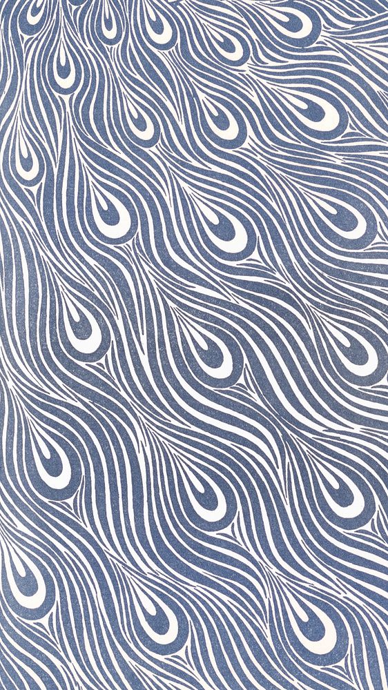 Abstract blue patterned iPhone wallpaper, feather design   Remixed by rawpixel.